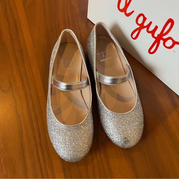 IL GUFO |  Argento Glittered Ballet Flats 
Size EU 31 [like a US size 1] - Picture 3 of 9
